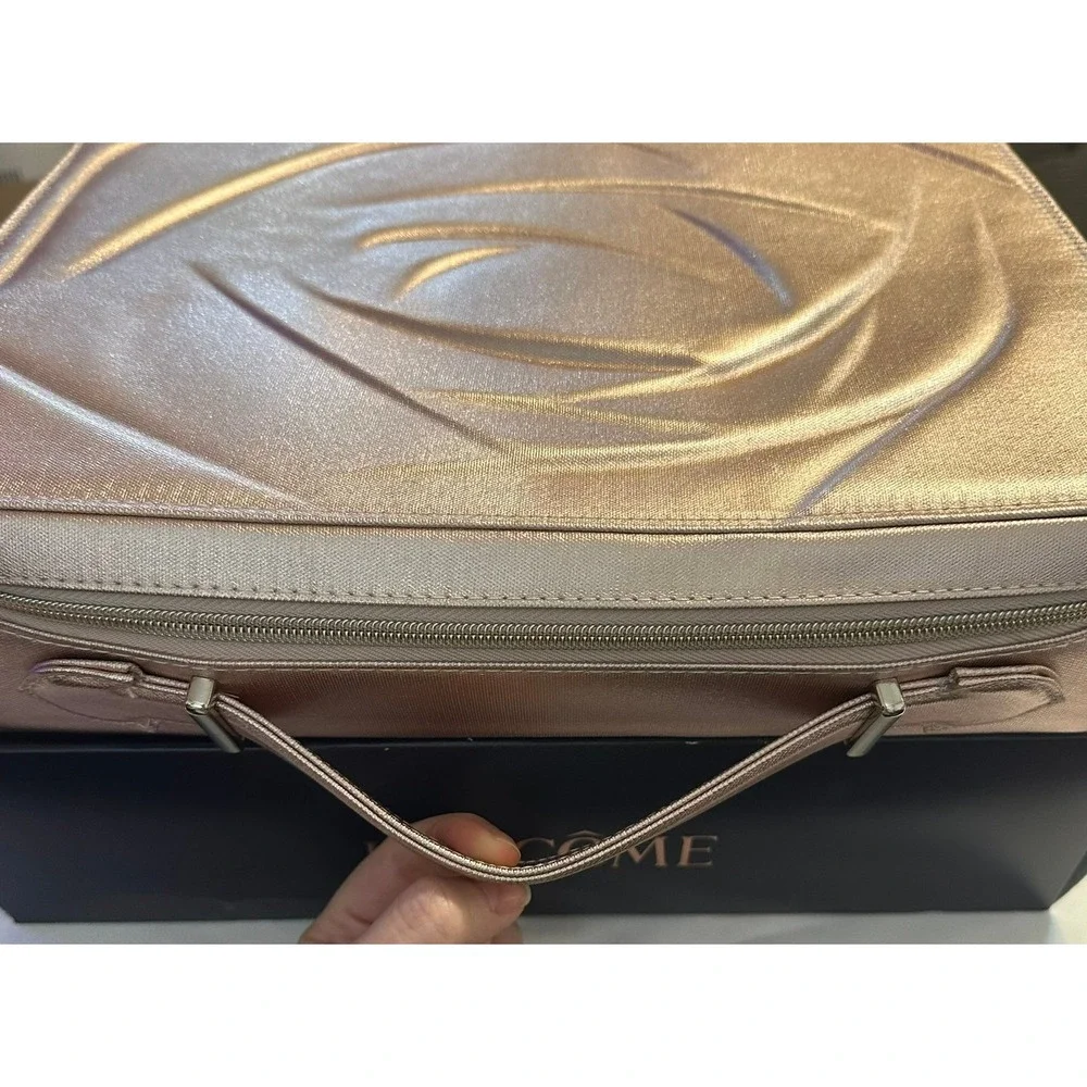 Lancome Metallic Rose Gold Cosmetic‎ Makeup Bag
